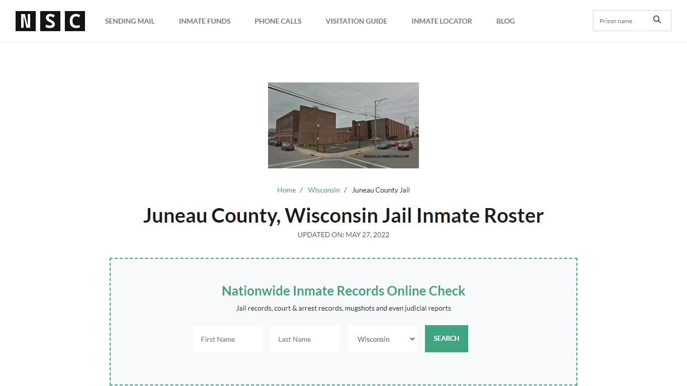 Juneau County, Wisconsin Jail Inmate List