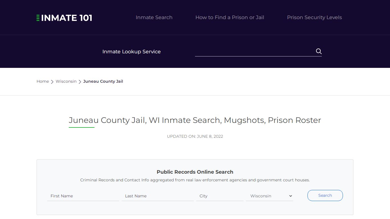 Juneau County Jail, WI Inmate Search, Mugshots, Prison Roster